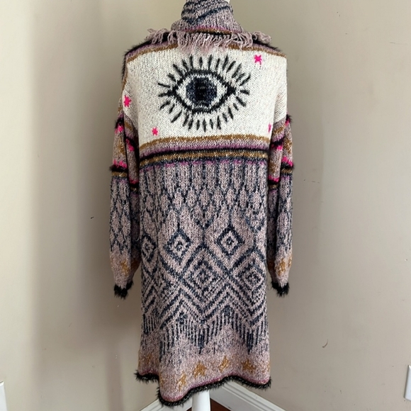 EUC Anthropologie Pink and Gray Patterned Cardigan Size XS/S - Picture 8 of 14